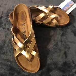 gold betula sandals